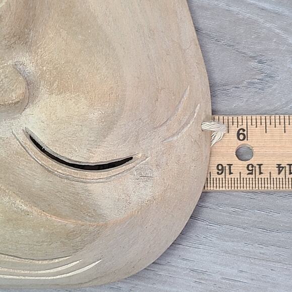 Hibiscus Wood Carved Mask Indonesia Scream Sing Emotion Theatric Face - Picture 8 of 8